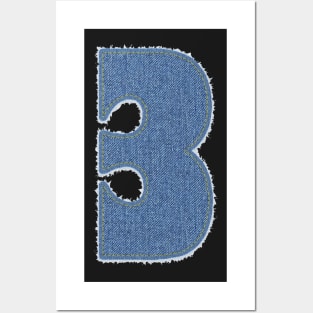 Number Three Blue Denim Posters and Art